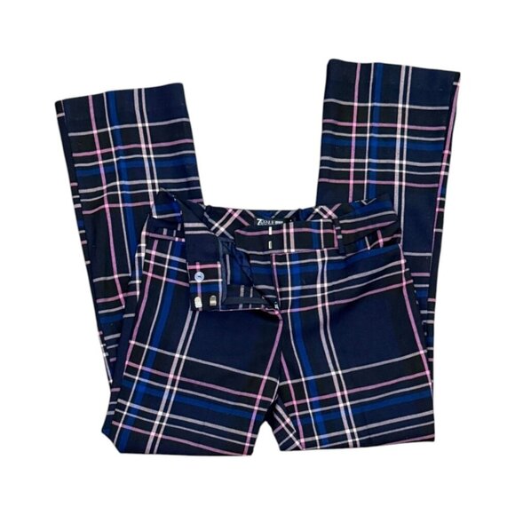 Timeless Elegance: Navy Plaid High-Waisted Trouser NY & Co & Avenue - Picture 8 of 14